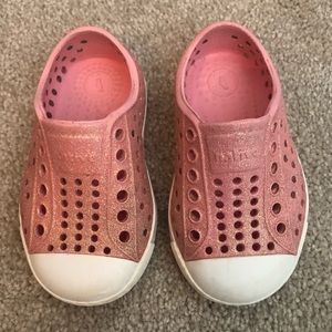 Native Pink Bling Glitter Slip-On